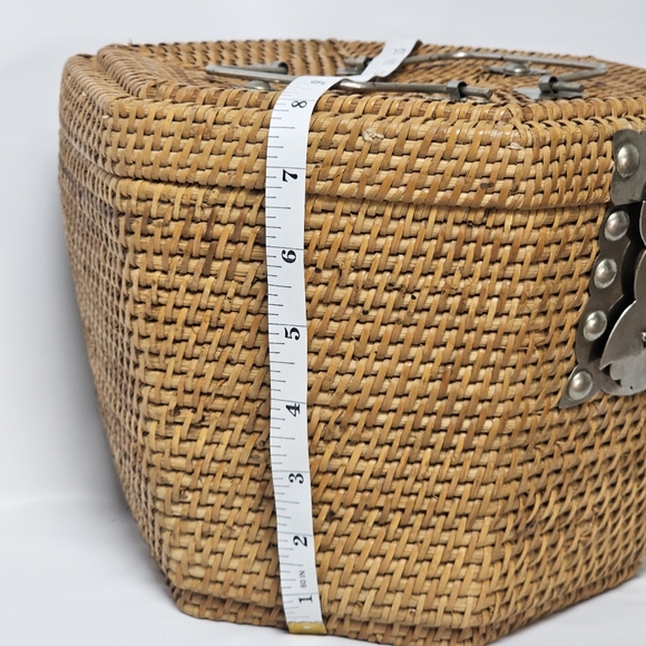 Vintage Chinese Natural Rattan Woven Wedding Tea Ceremony Basket Box, EUC - Picture 10 of 13